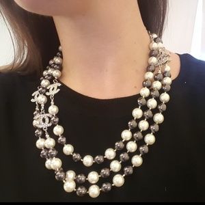 RARE Chanel Triple Strand Pearl Necklace